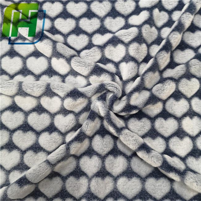 Heart Cutting Flannel Fleece Fabric